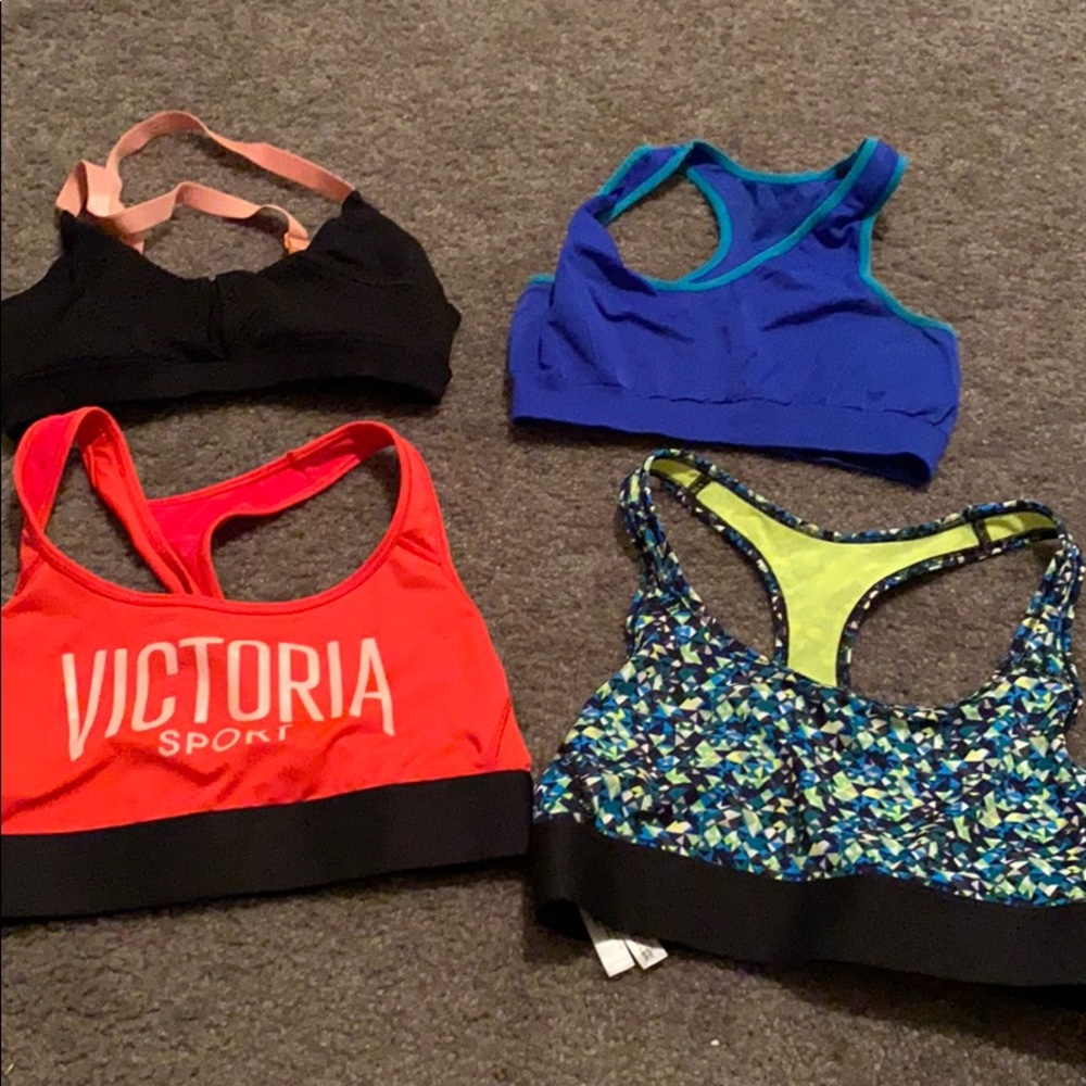 Four small sports bras